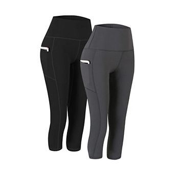 2 Pack Women High Waist Yoga Pants With Pockets