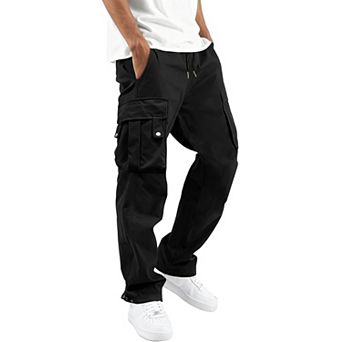 Men's Relaxed Stretch Cargo Pants Multi-Pocket Elastic Waist Soft Breathable Casual Hiking Work