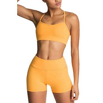 Women Yoga Set Sports Bra Biker Shorts Gym Outfit