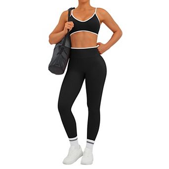 Women Workout Set Scrunch Leggings Sports Bra