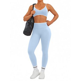 Women Workout Set Scrunch Leggings Sports Bra