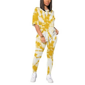 Women Drop Shoulder Tracksuit Biker Short Set
