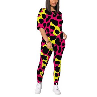 Women Drop Shoulder Tracksuit Biker Short Set
