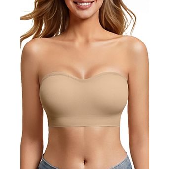Strapless Bra Non-slip Bandeau Push Up Wireless Padded Tube Top