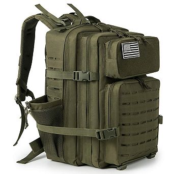 45L Outdoor Camping Molle Daypack Hiking Rucksack Bottle Holder