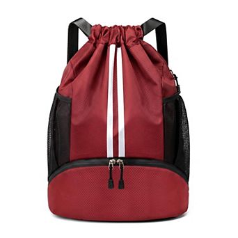 Outdoor Camping Drawstring Gym Bag Shoes Compartment