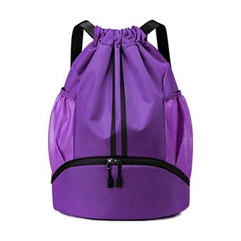Outdoor Camping Drawstring Gym Bag Shoes Compartment