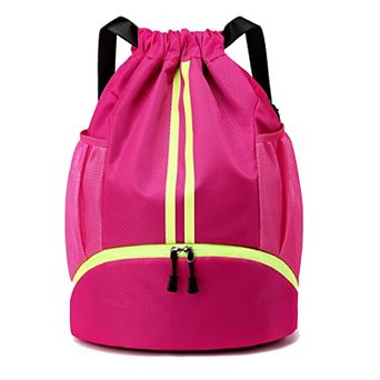 Outdoor Camping Drawstring Gym Bag Shoes Compartment