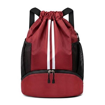 Outdoor Camping Drawstring Gym Bag Shoes Compartment