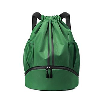 Outdoor Camping Drawstring Gym Bag Shoes Compartment