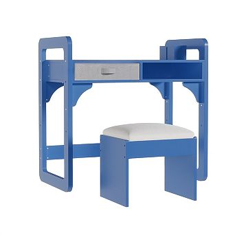 Wooden Childrens Study Table with Storage, Toddler Writing Desk for Home School