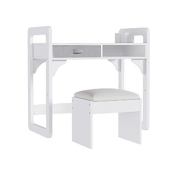 Wooden Childrens Study Table with Storage, Toddler Writing Desk for Home School