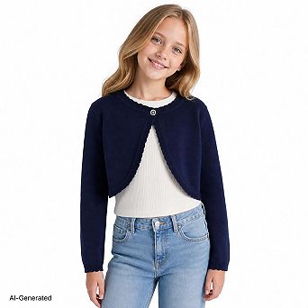 Girls Knit Bolero Cardigan Long Sleeve Shrug For Dress Party Casual Daily Wear