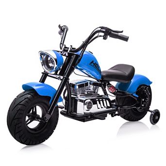 36V Kids Electric Dirt Bike, 16.5mph, Training Wheels, Music/Lights, 176lbs
