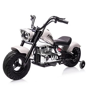 36V Kids Electric Dirt Bike, 16.5mph, Training Wheels, Music/Lights, 176lbs