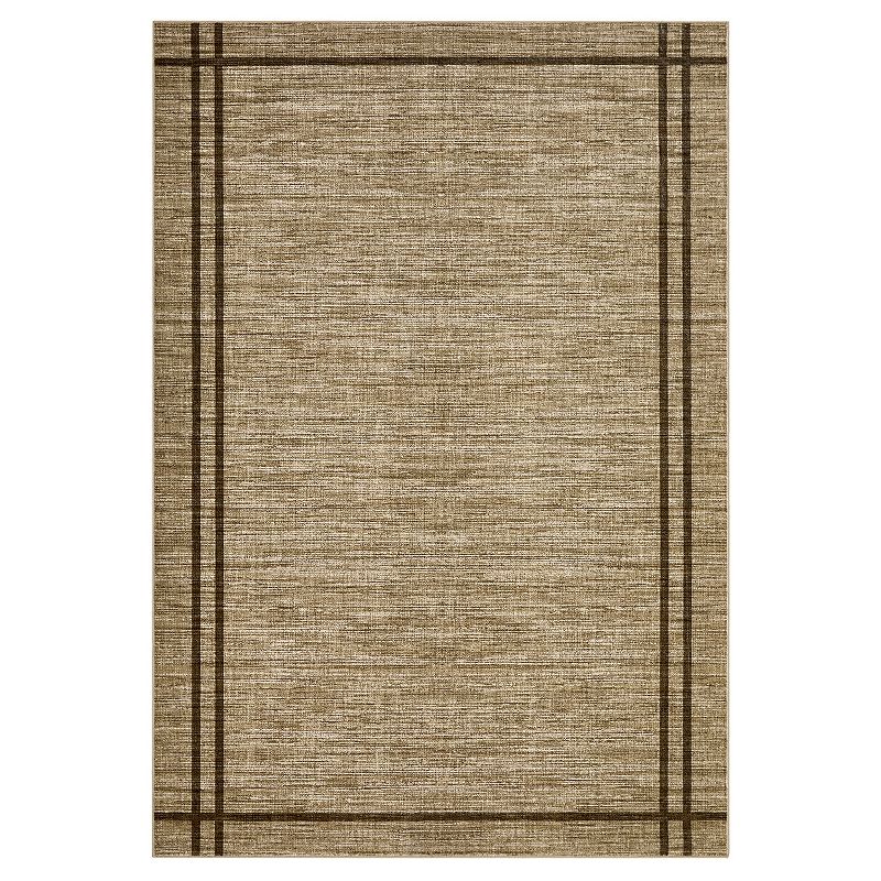 Washable Area Rug Modern Solid Line Edge Low-Pile Indoor Carpet Non ...