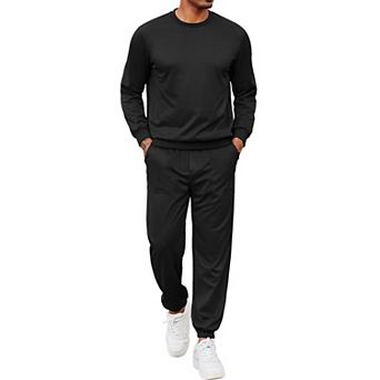 COOFANDY Men's Tracksuit 2 pc Sweatsuit Set Long Sleeve Pullover Suit Sports Casual Fitness Jogging