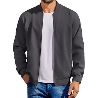 COOFANDY Men's Lightweight Jacket Linen Bomber Jackets Casual Softshell Varisty Jacket