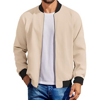 COOFANDY Men's Lightweight Jacket Linen Bomber Jackets Casual Softshell Varisty Jacket