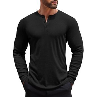 COOFANDY Men's Henley Shirts Long Sleeve Button T-Shirt Lightweight Fashion Casual Pullover Shirt