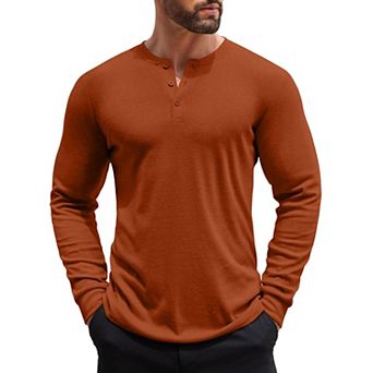 COOFANDY Men's Henley Shirts Long Sleeve Button T-Shirt Lightweight Fashion Casual Pullover Shirt