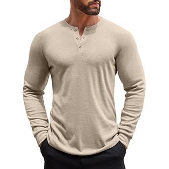 COOFANDY Men's Henley Shirts Long Sleeve Button T-Shirt Lightweight Fashion Casual Pullover Shirt