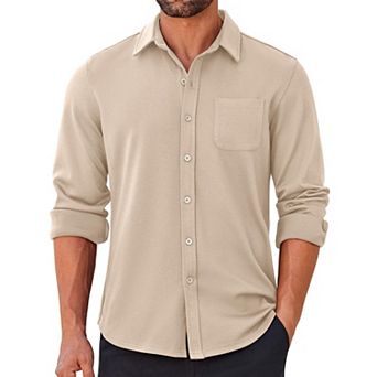 COOFANDY Men's Long Sleeve Wrinkle Free Dress Shirts Stretch Button Up Shirts with Pocket
