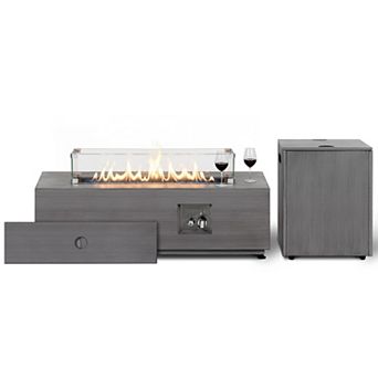 42.9" Outdoor Propane Gas Fire Pit Table with Hidden Tank Table
