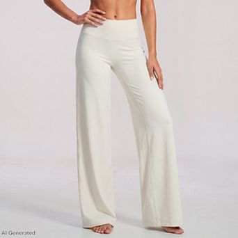 Women's High Waist Wide Leg Yoga Pants Stretch Workout Pants