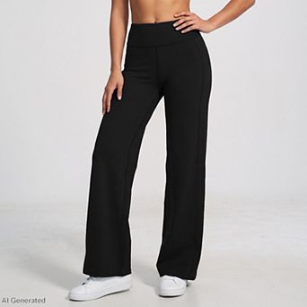 Women's High Waist Wide Leg Yoga Pants Stretch Workout Pants