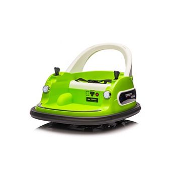 KWPZQEB 12V Ride on Bumper Car with Protective Strips & Safety Belt, Remote Control & LED Lights