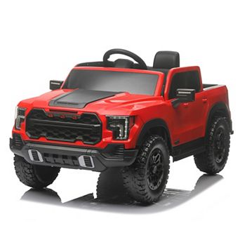 KWPZQEB 12V Electric Car, Ride on Car w/ 2.4G Wireless Remote Control, LED Lights & Shock Absorption