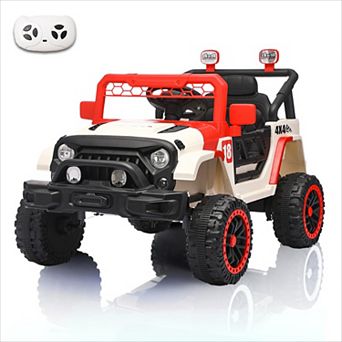 KWPZQEB 12V Ride on Car with Parent Remote Control, Safe Battery Toy with LED Lights & Music Player