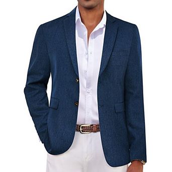 COOFANDY Men's Casual Blazer Slim Fit Linen Sport Coat Lightweight Two Button Suit Jacket