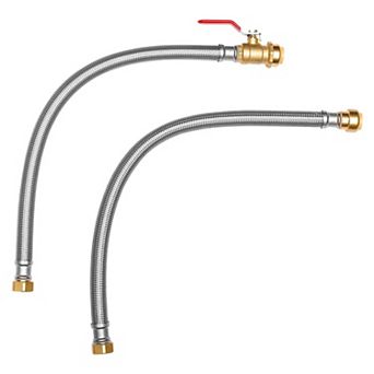 VEVOR Water Heater Kit, Push-Fit Valve Flexible Connector with 3/4" FIP x 3/4" PTC Ball Valve