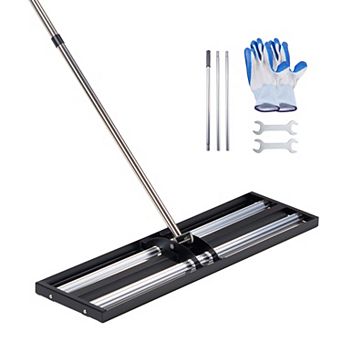 VEVOR Updated Lawn Leveling Rake with Roller, 36" x 10" Stainless Steel Lawn Leveler