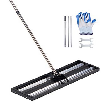VEVOR Updated Lawn Leveling Rake with Roller, 48'' x 10" Stainless Steel Lawn Leveler