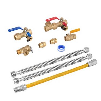 VEVOR Water Heater Kit, 3/4 Inch Cold & Hot Water Plumbing Repair Kit with 600 WOG Isolation Valves