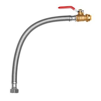 VEVOR Water Heater Kit, Push-Fit Valve Flexible Connector with 3/4" FIP x 1/2" PTC Ball Valve
