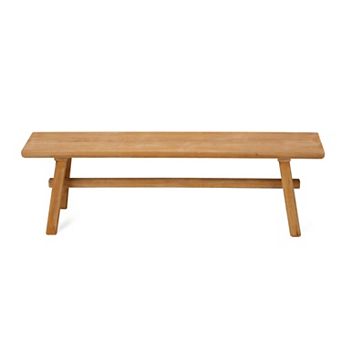 55.2" Solid Wood Entryway Bench for Bedroom, Living Room, Easy Assembly