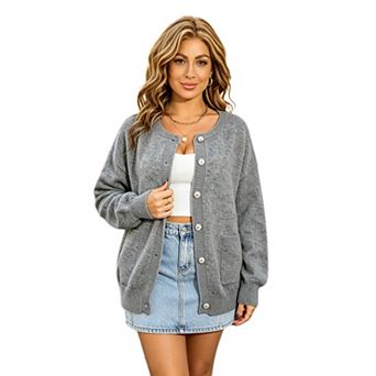 Women Knit Cardigan Button Up Oversized Sweater