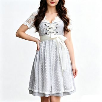 Women's 3 pc German Dirndl Dress Bavarian Oktoberfest Halloween Carnival Costumes