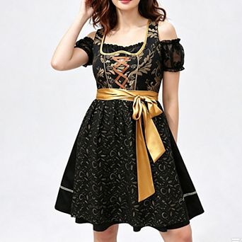 Women's German Dirndl Dress Oktoberfest Costume Dresses for Bavarian Oktoberfest Festival