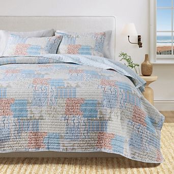 Madelinen® Reversible Coastal Patchwork Quilt Set