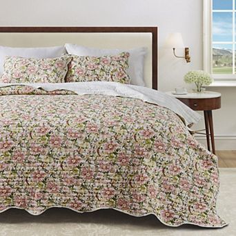 Madelinen® Reversible Floral Scalloped Quilt Set