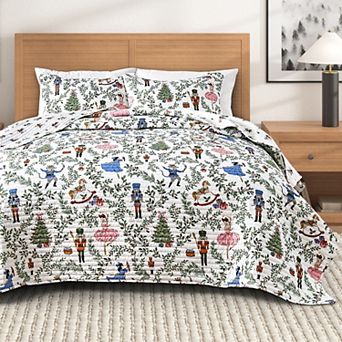 Madelinen® Nutcracker Christmas Quilt Set