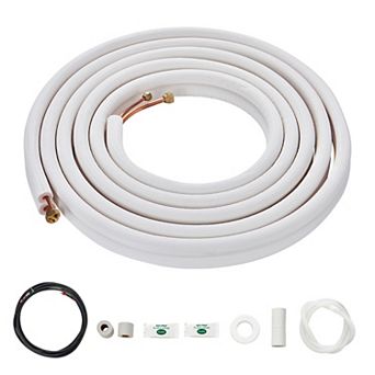 VEVOR 16FT Mini Split Line Set, 1/4" & 1/2" O.D Copper Pipes Tubing, (18ft Connection Cable)