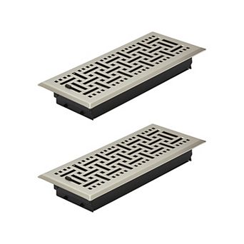 VEVOR 4 x 10 Inch Floor Registers, 2-Pack Vent Grilles, HVAC Heavy-Duty Walkable Iron Floor Vents