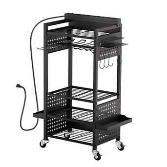 VEVOR 5 tier Tool Organizer Cart with Charging Station, 8 AC Outlet