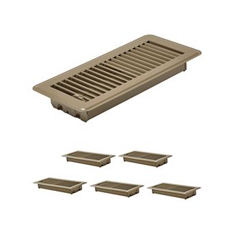 VEVOR 4 x 10 Inch Floor Registers, 6-Pack Vent Grilles, HVAC Heavy-Duty Walkable Iron Floor Vents